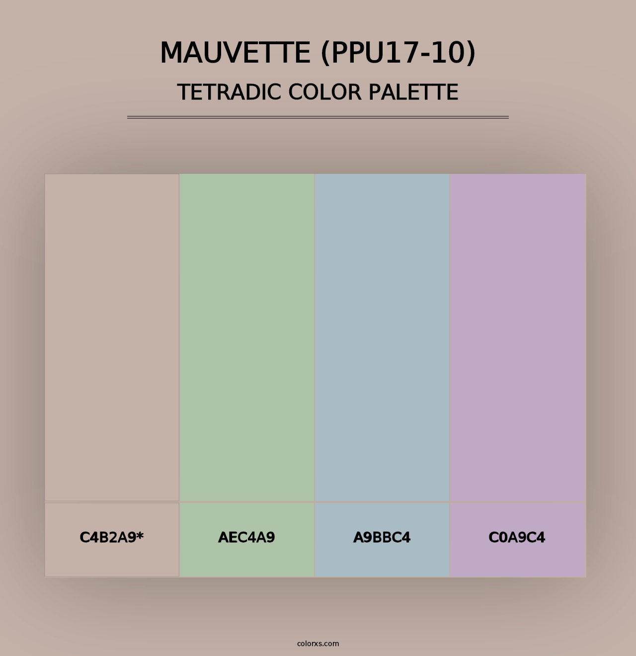 Mauvette (PPU17-10) - Tetradic Color Palette