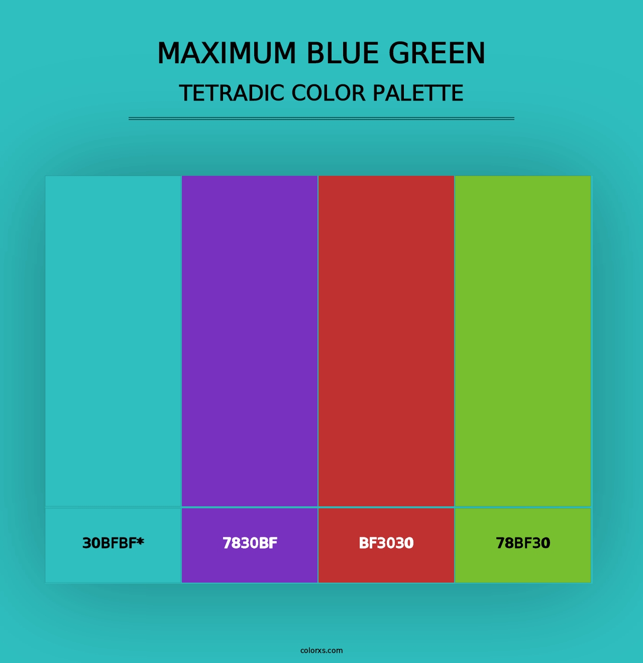 Maximum Blue Green - Tetradic Color Palette