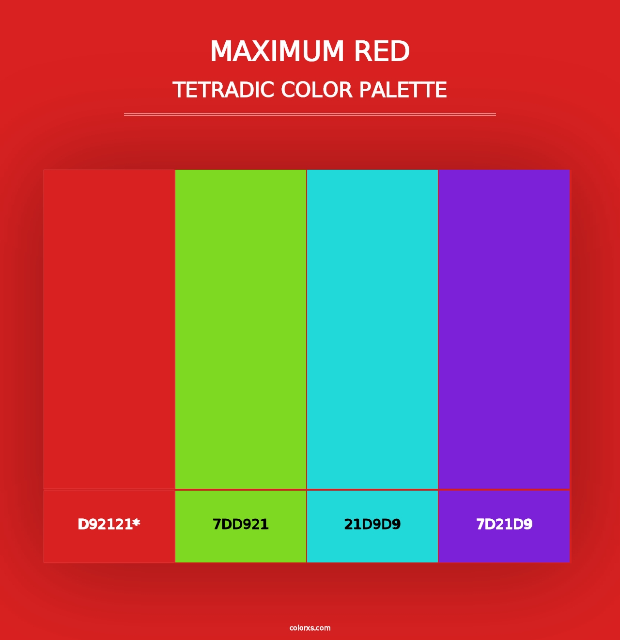 Maximum Red - Tetradic Color Palette