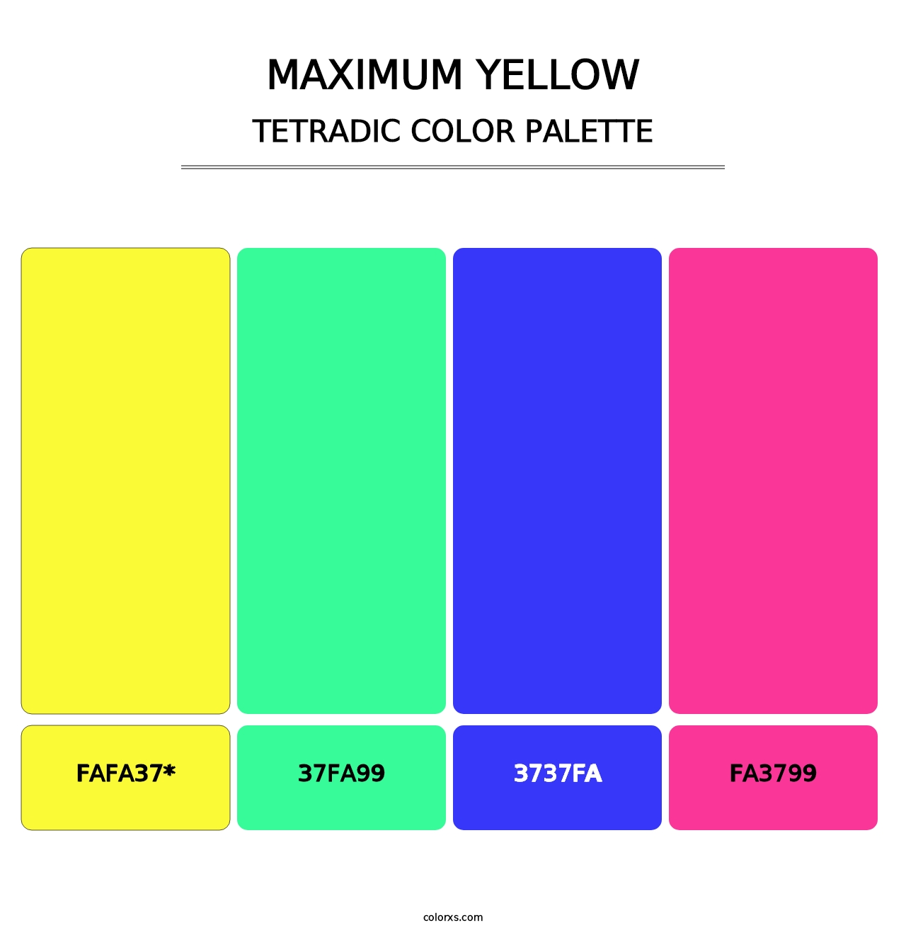 Maximum Yellow - Tetradic Color Palette