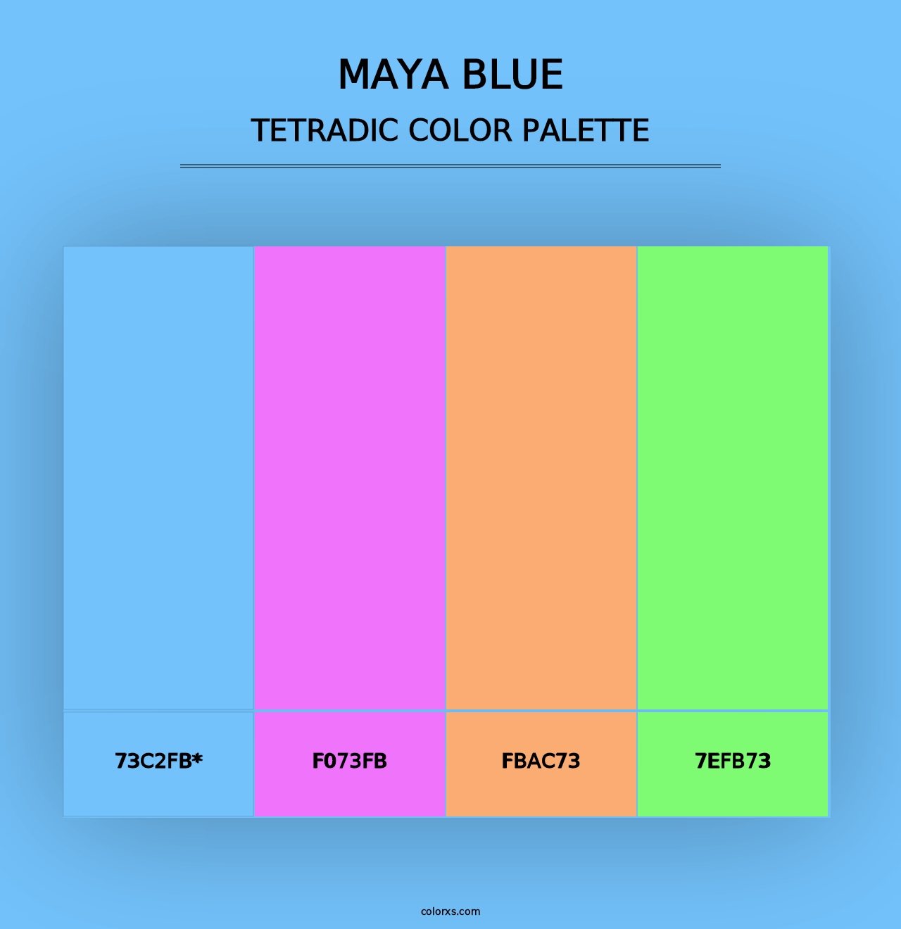 Maya Blue - Tetradic Color Palette