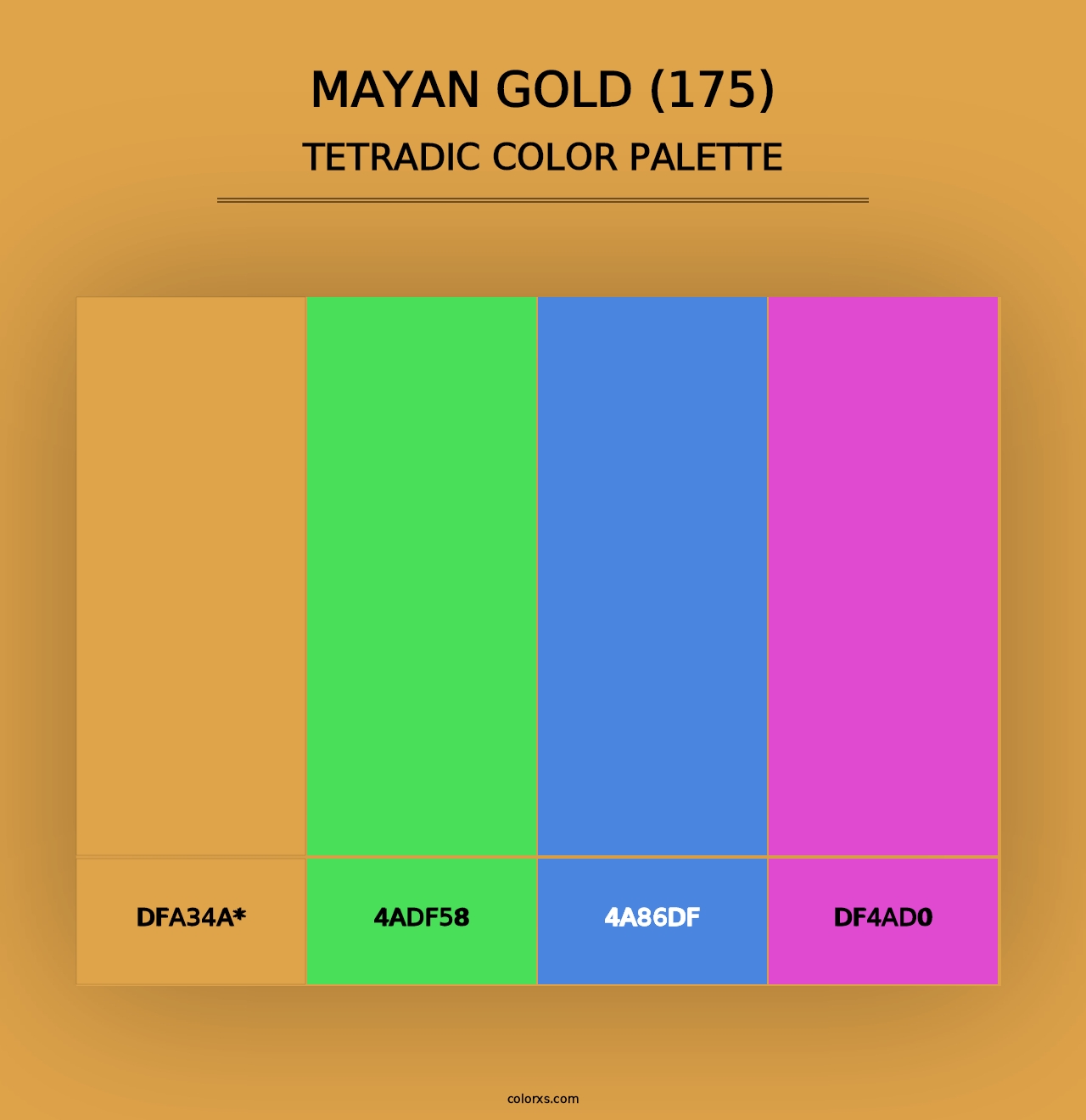 Mayan Gold (175) - Tetradic Color Palette