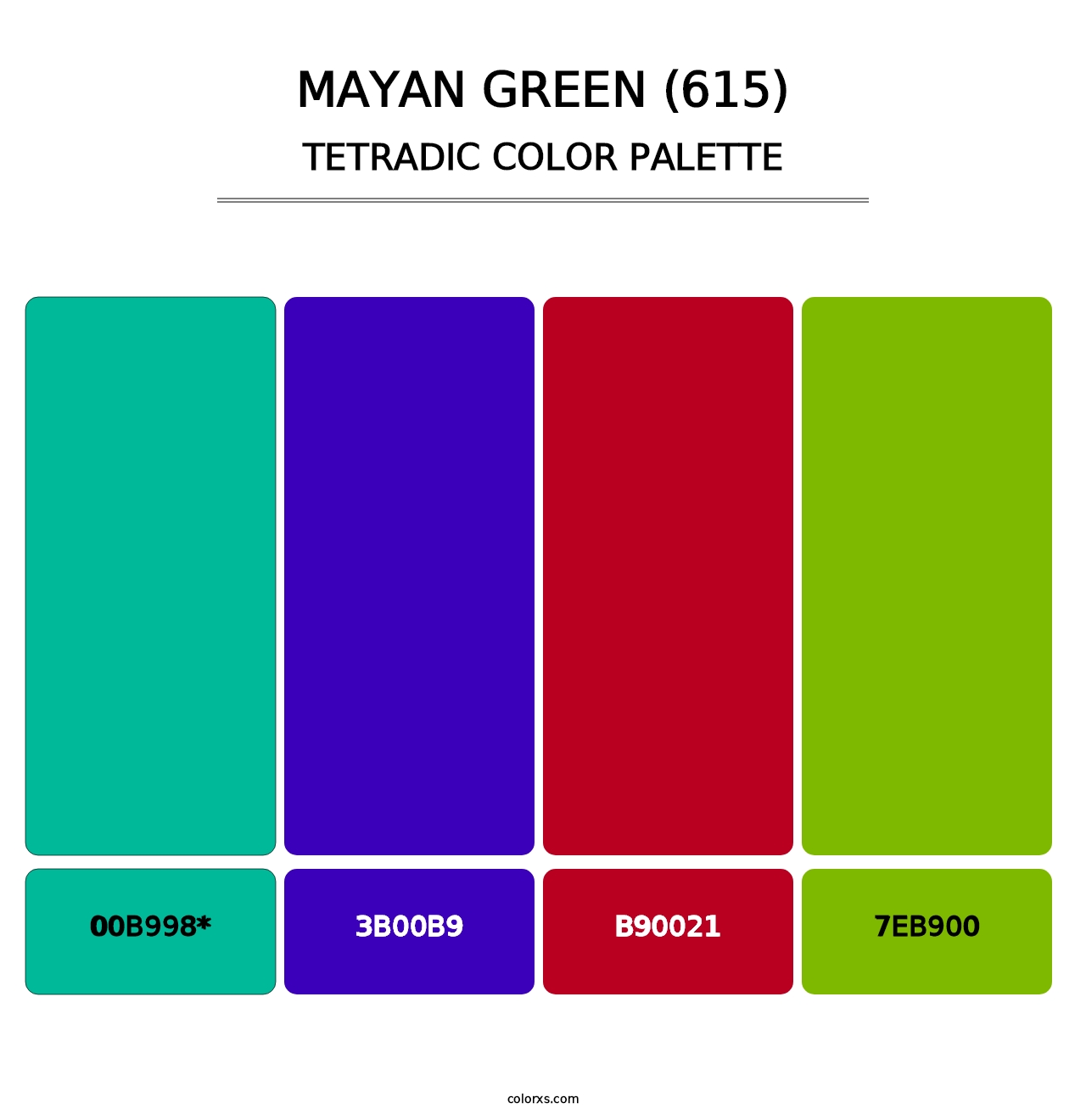 Mayan Green (615) - Tetradic Color Palette