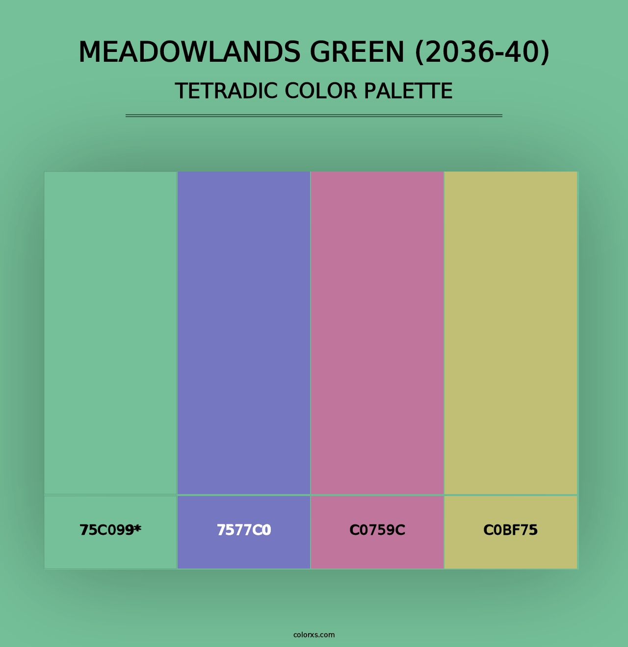 Meadowlands Green (2036-40) - Tetradic Color Palette