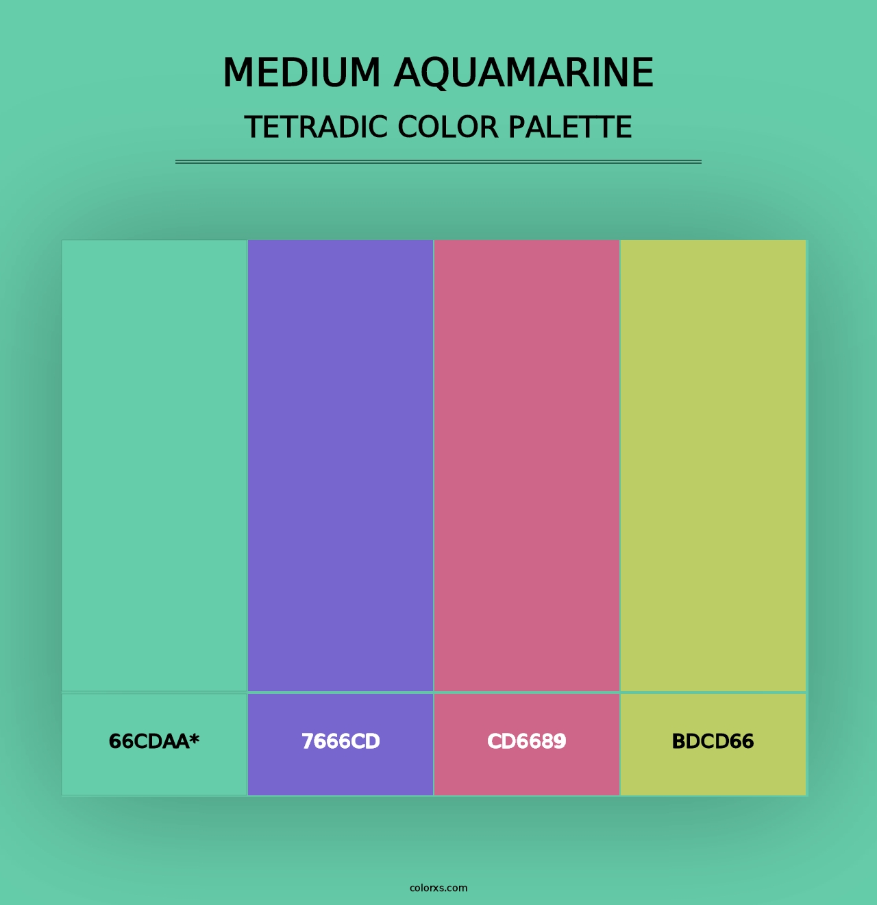 Medium Aquamarine - Tetradic Color Palette