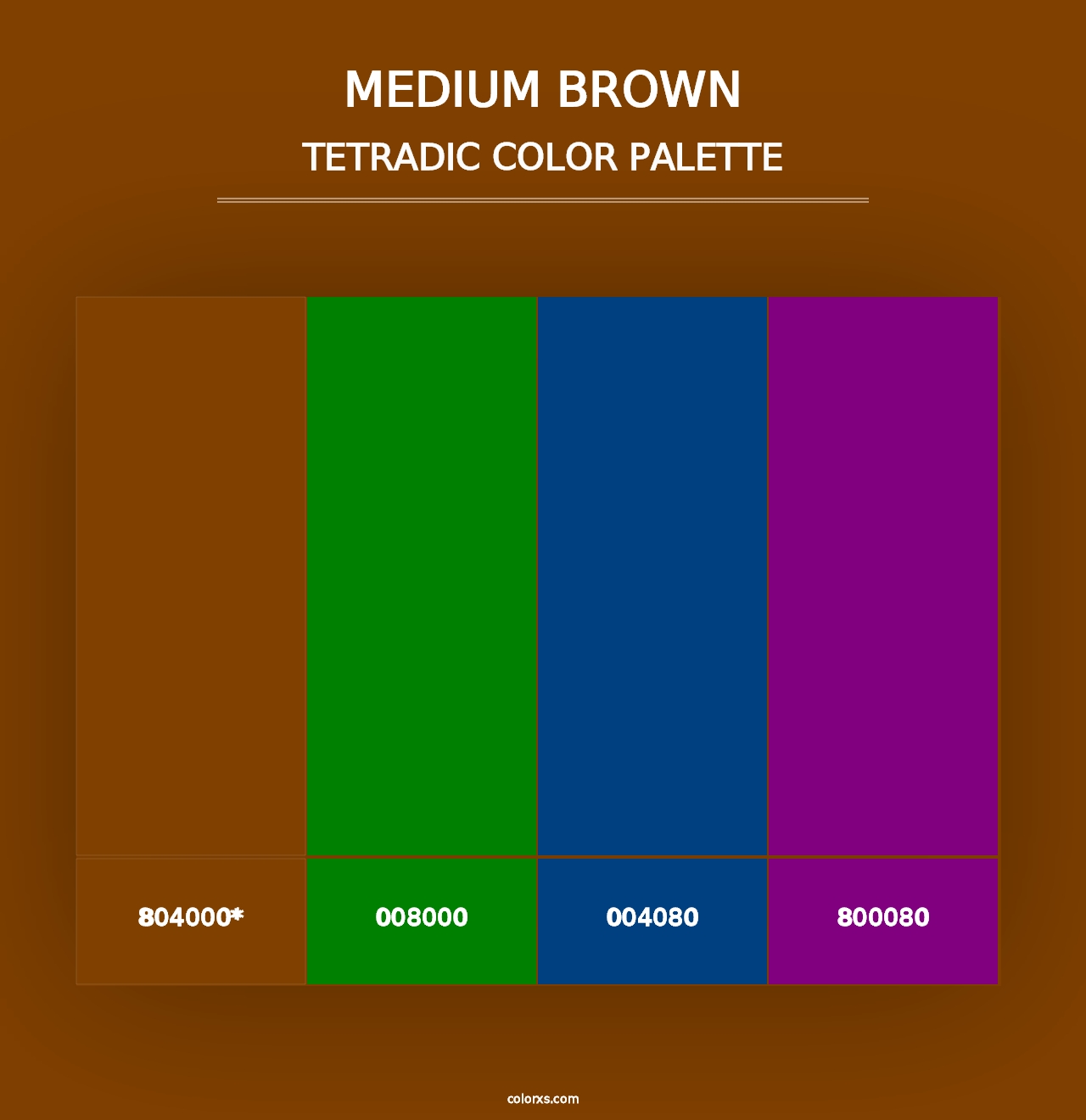 Medium Brown - Tetradic Color Palette