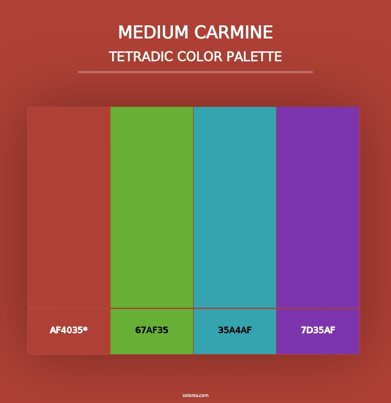 Medium Carmine - Tetradic Color Palette