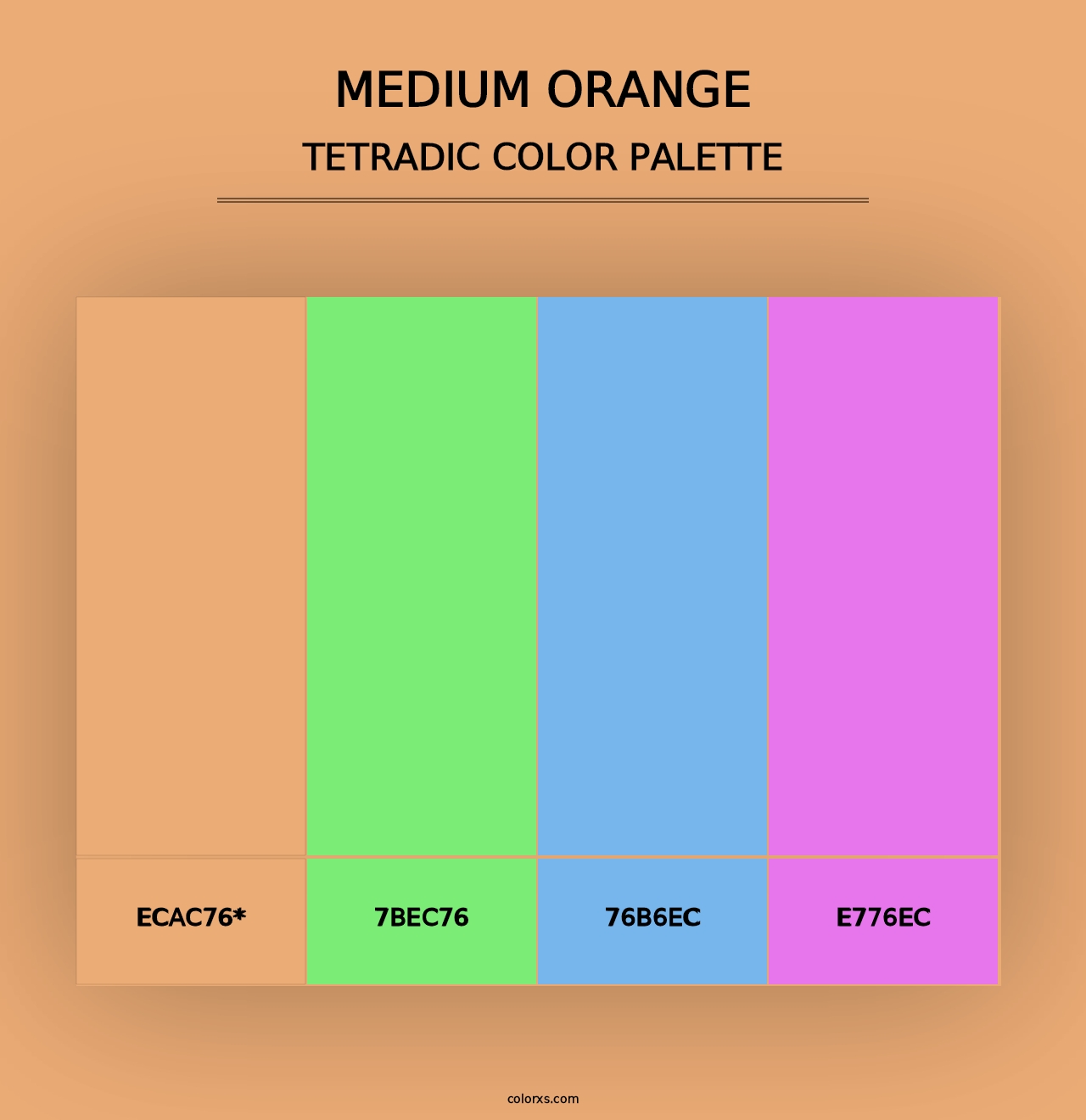 Medium Orange - Tetradic Color Palette