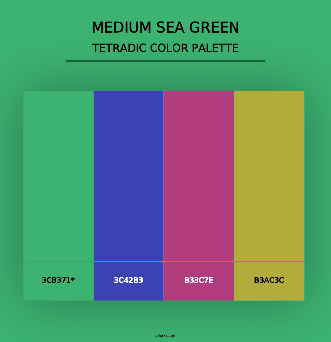 Medium Sea Green - Tetradic Color Palette