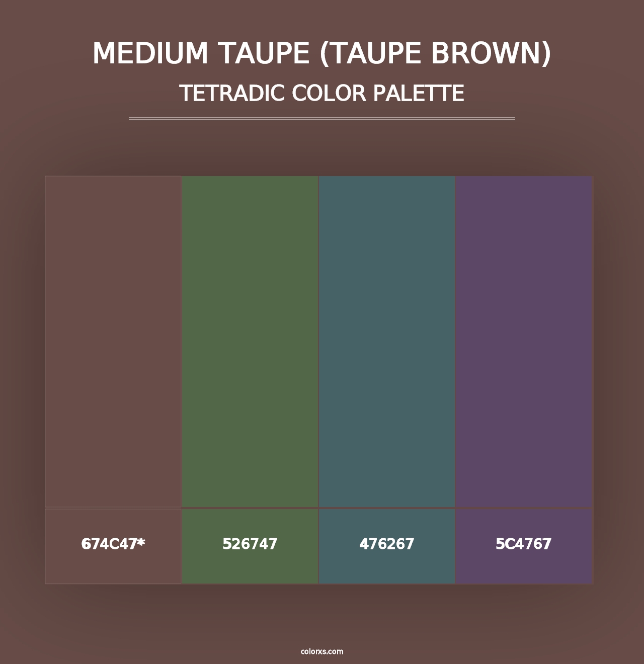 Medium Taupe (Taupe Brown) - Tetradic Color Palette