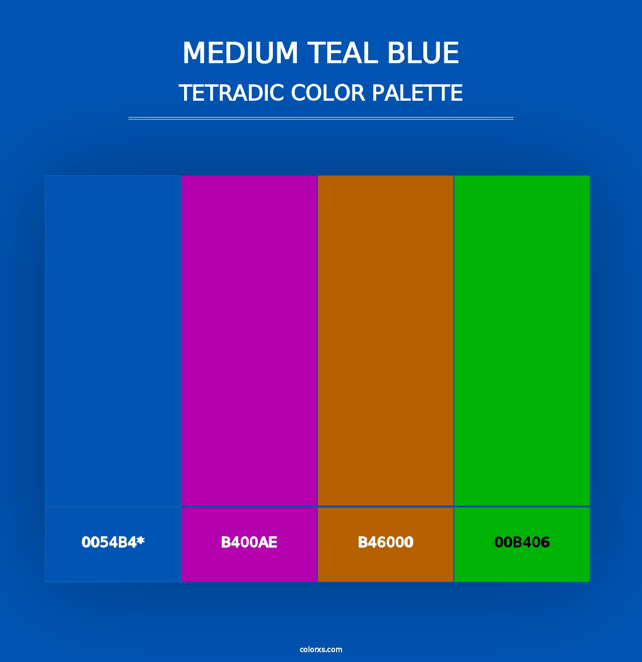 Medium Teal Blue - Tetradic Color Palette