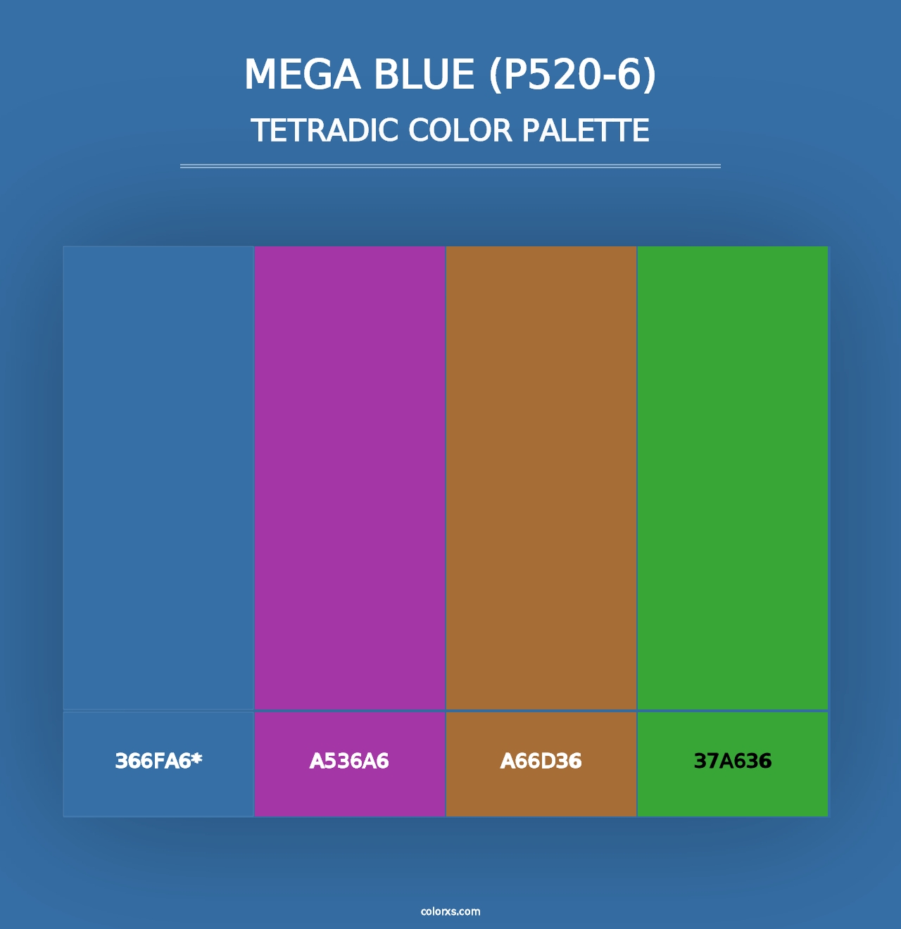 Mega Blue (P520-6) - Tetradic Color Palette