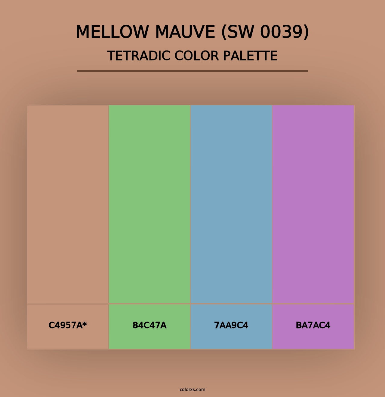 Mellow Mauve (SW 0039) - Tetradic Color Palette