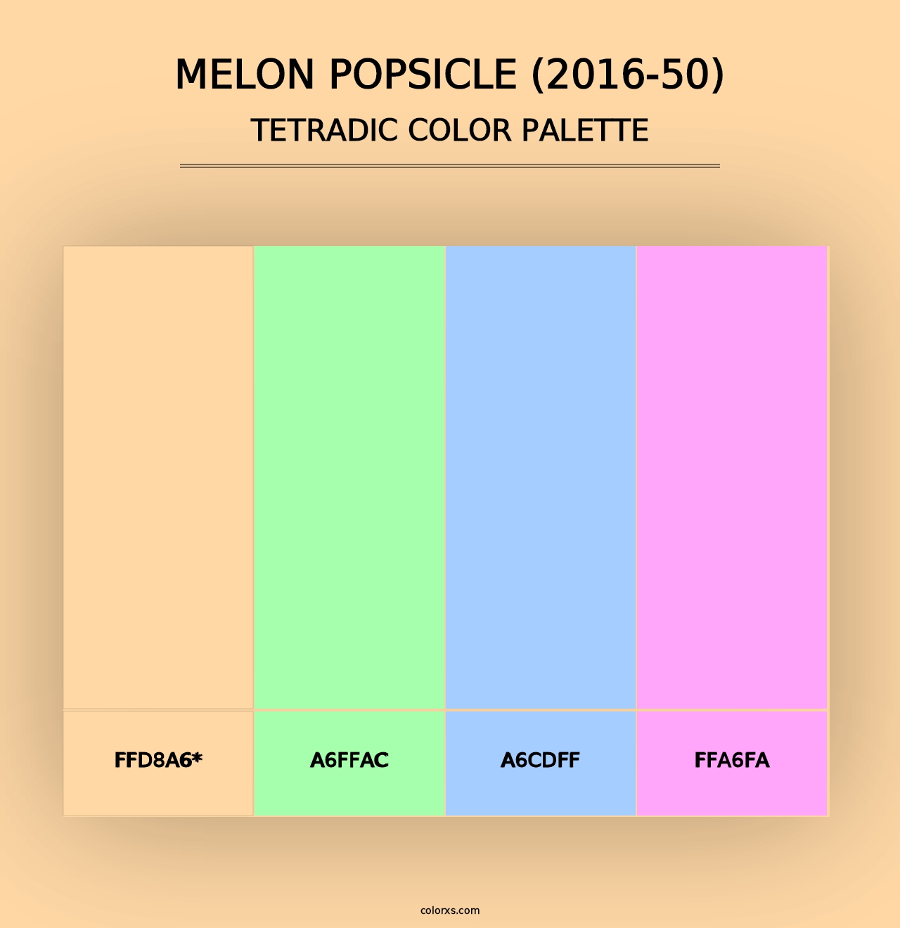 Melon Popsicle (2016-50) - Tetradic Color Palette