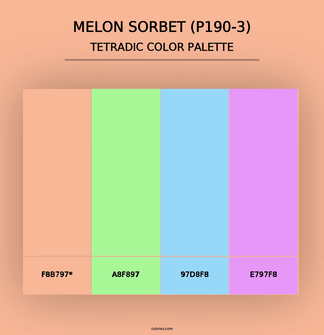 Melon Sorbet (P190-3) - Tetradic Color Palette