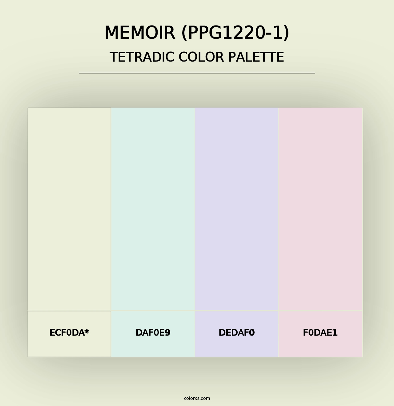 Memoir (PPG1220-1) - Tetradic Color Palette