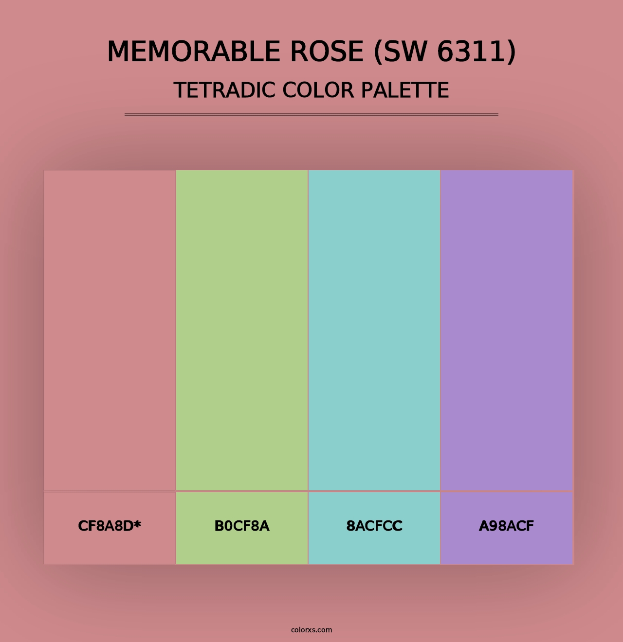 Memorable Rose (SW 6311) - Tetradic Color Palette