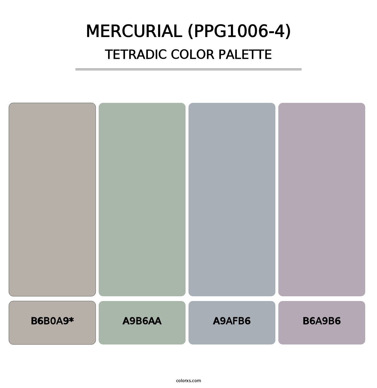 Mercurial (PPG1006-4) - Tetradic Color Palette