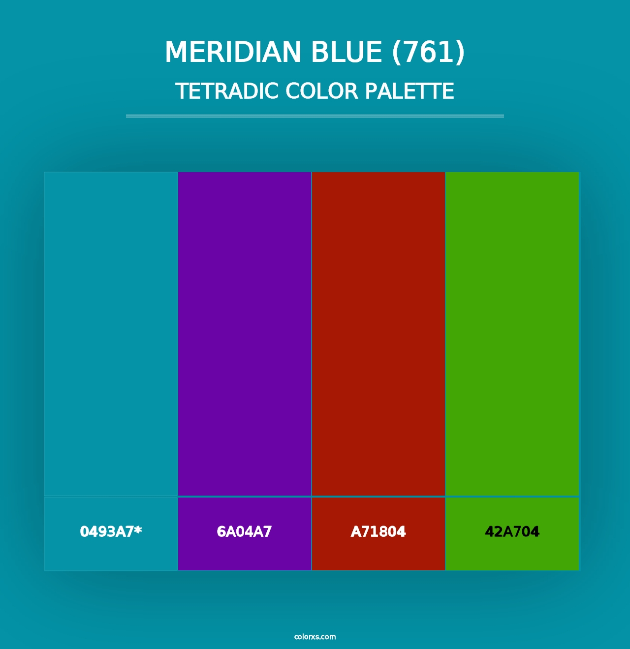 Meridian Blue (761) - Tetradic Color Palette