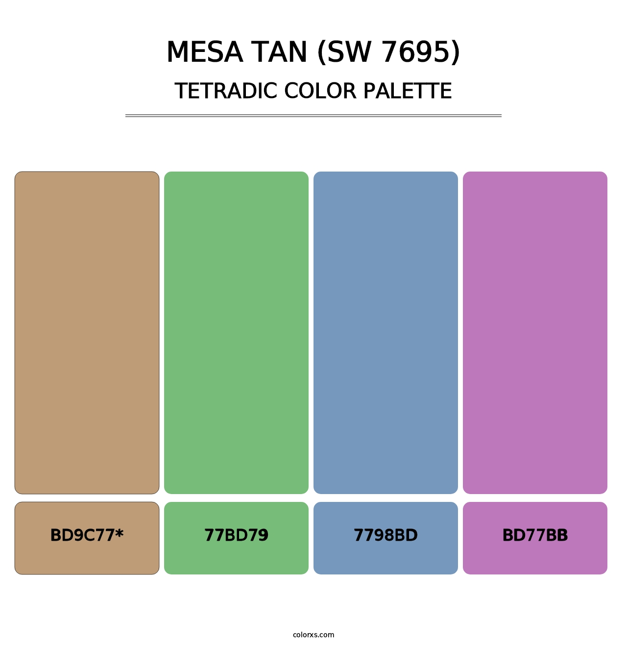 Mesa Tan (SW 7695) - Tetradic Color Palette