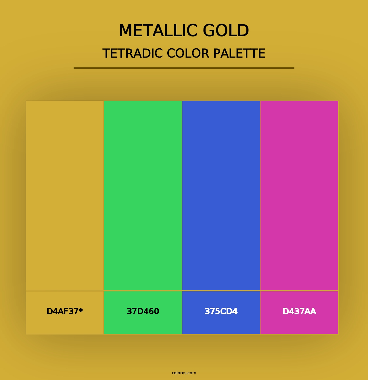 Metallic Gold - Tetradic Color Palette