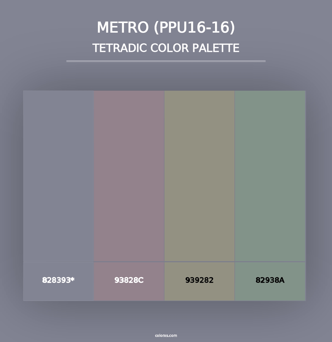 Metro (PPU16-16) - Tetradic Color Palette