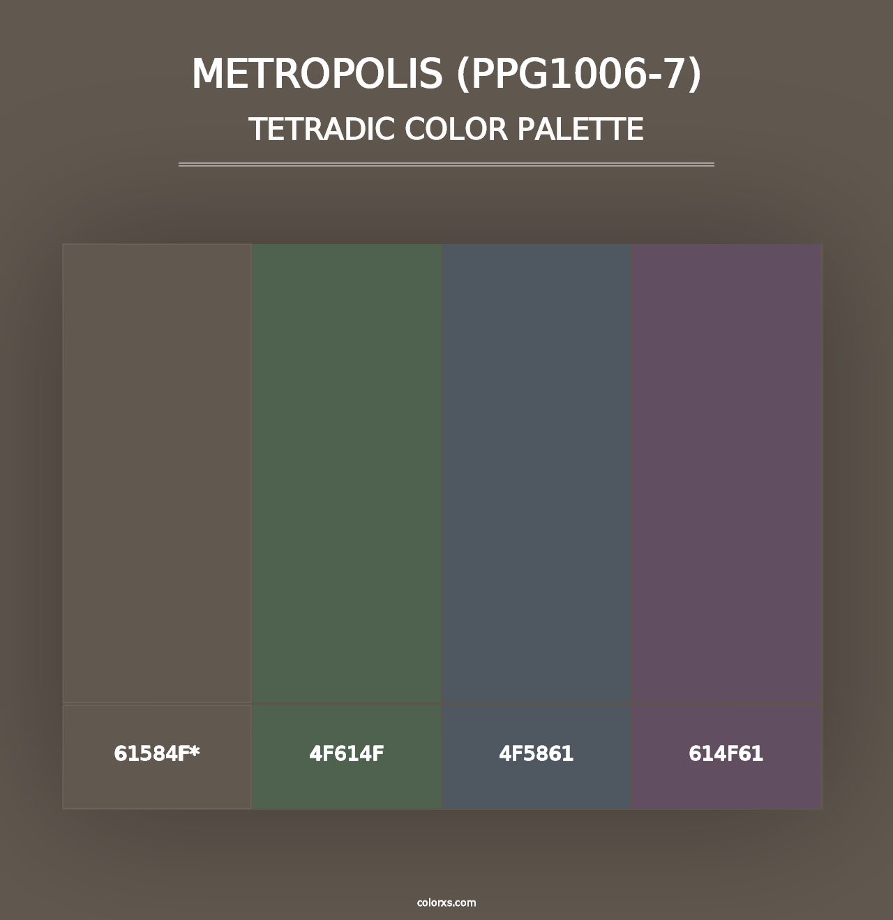 Metropolis (PPG1006-7) - Tetradic Color Palette