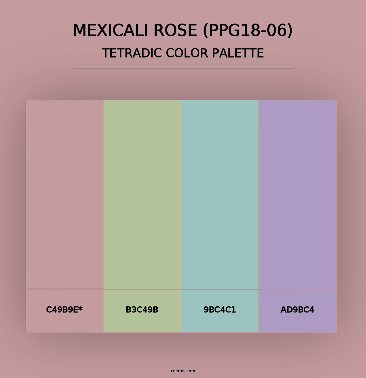 Mexicali Rose (PPG18-06) - Tetradic Color Palette