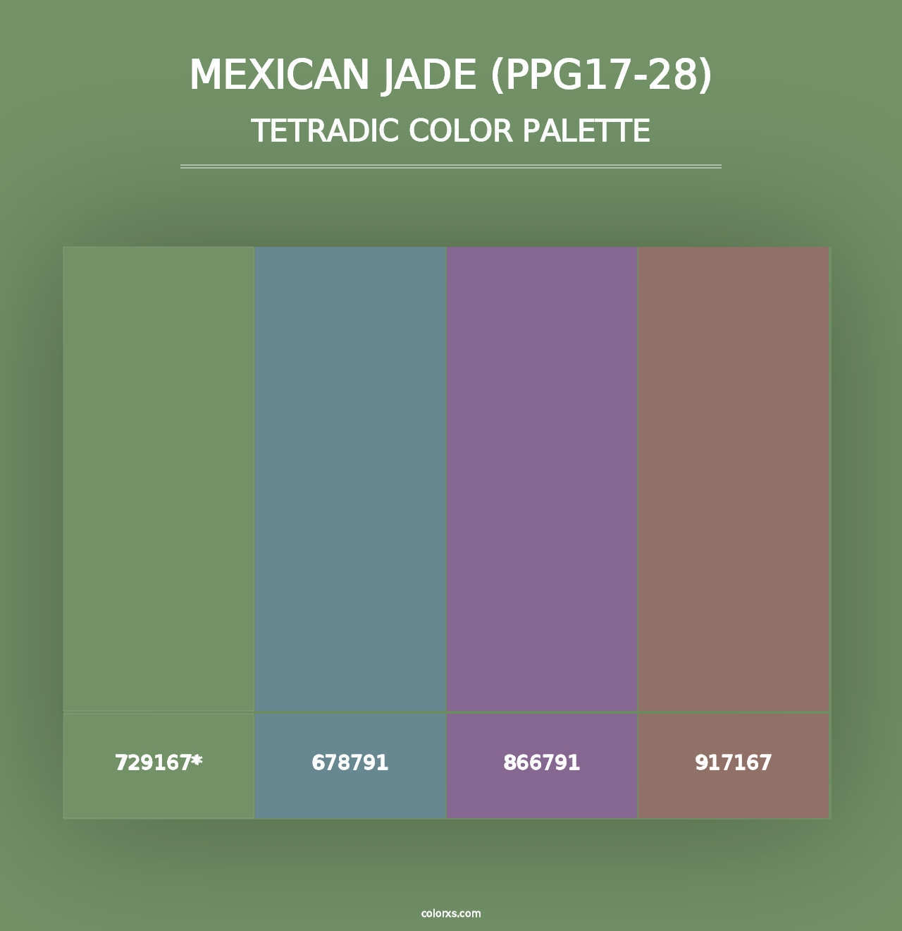 Mexican Jade (PPG17-28) - Tetradic Color Palette