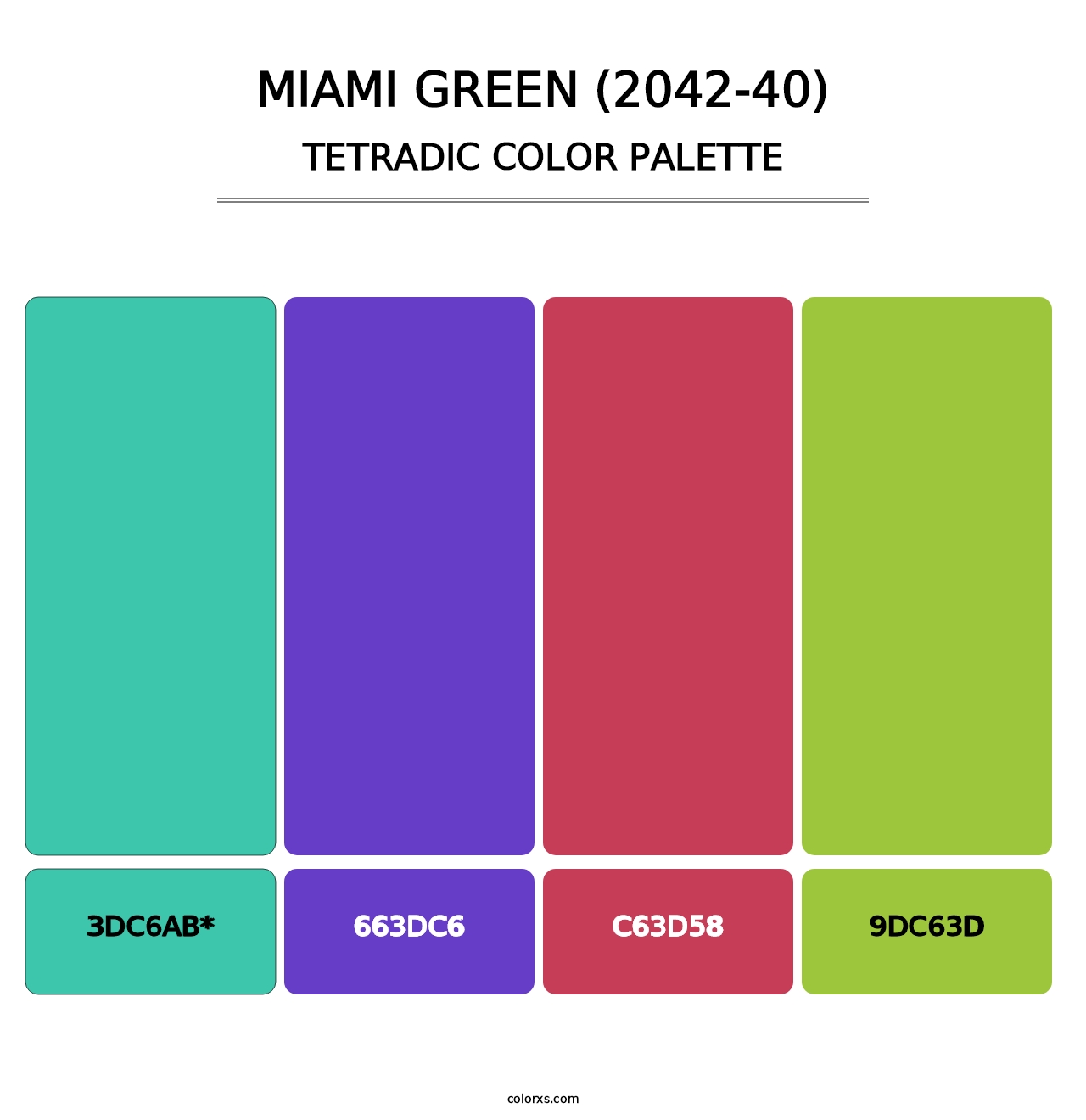 Miami Green (2042-40) - Tetradic Color Palette