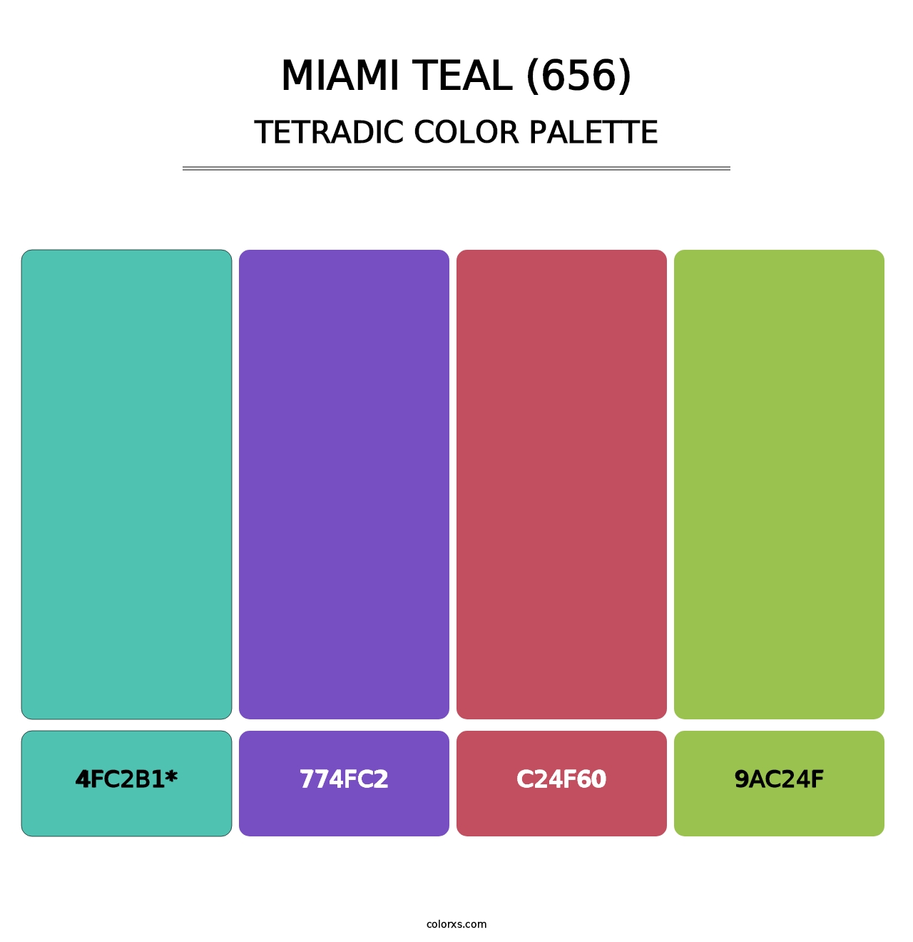 Miami Teal (656) - Tetradic Color Palette