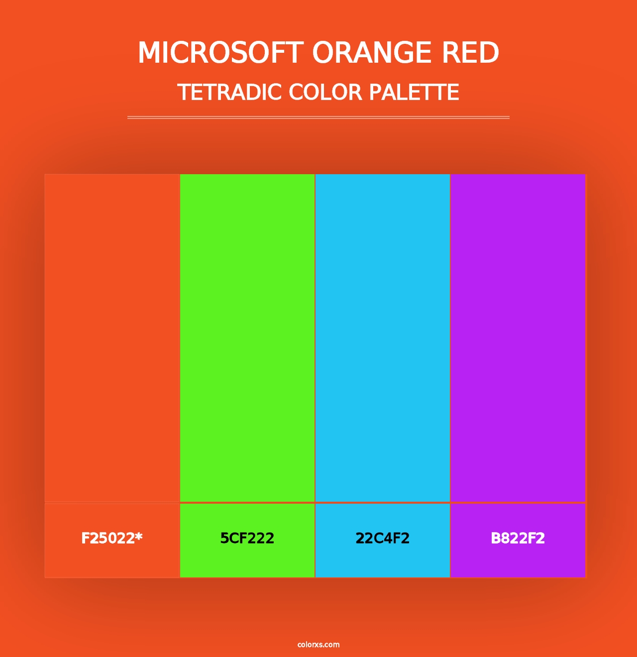 Microsoft Orange Red - Tetradic Color Palette