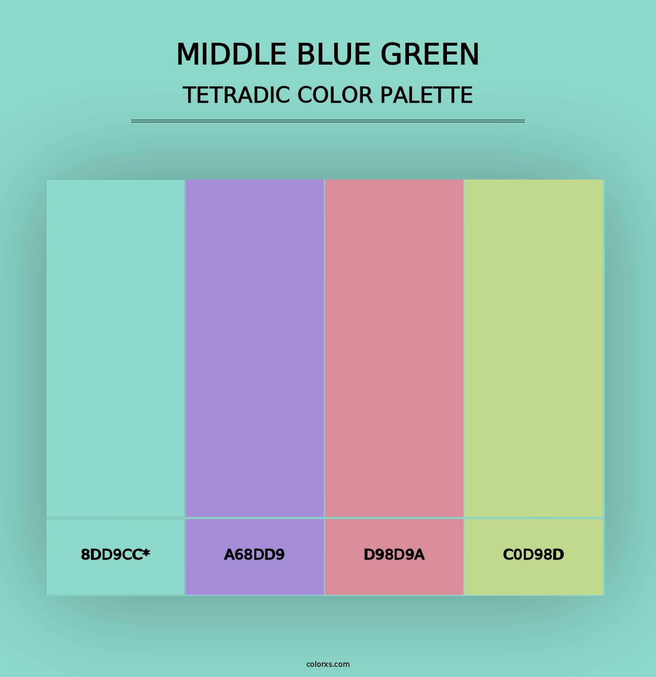 Middle Blue Green - Tetradic Color Palette