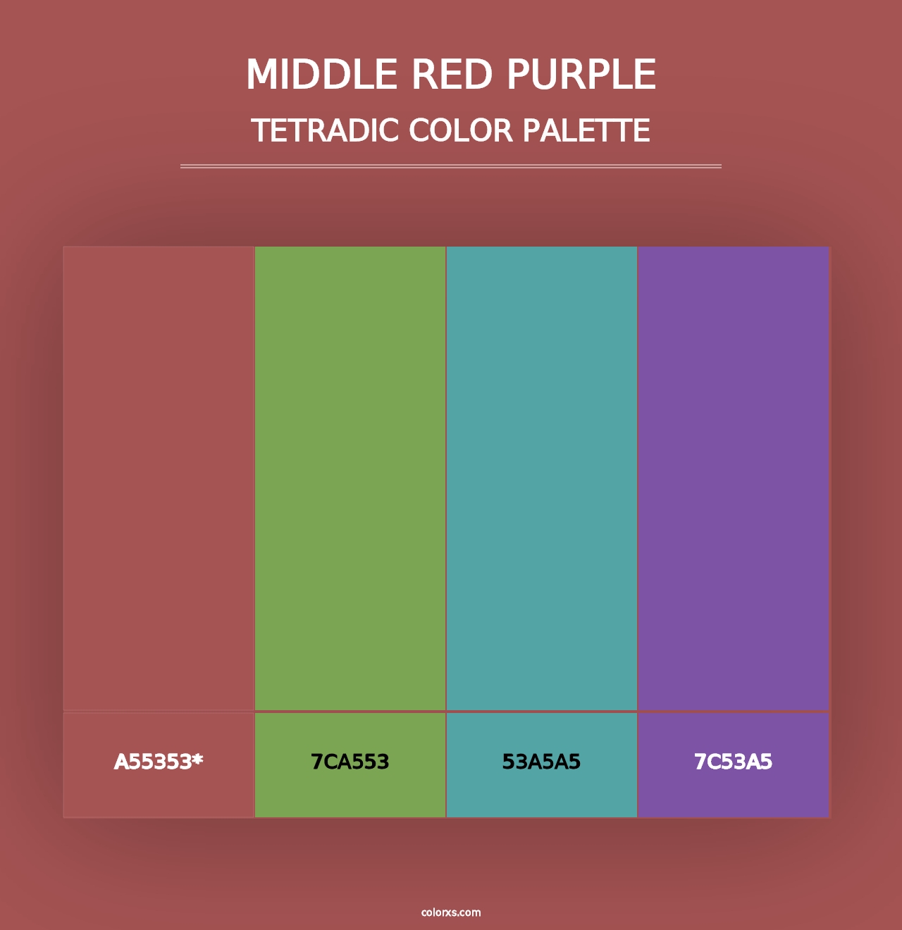 Middle Red Purple - Tetradic Color Palette