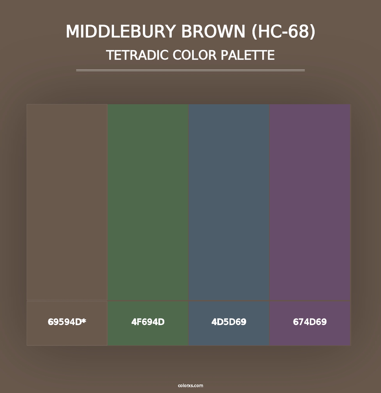 Middlebury Brown (HC-68) - Tetradic Color Palette