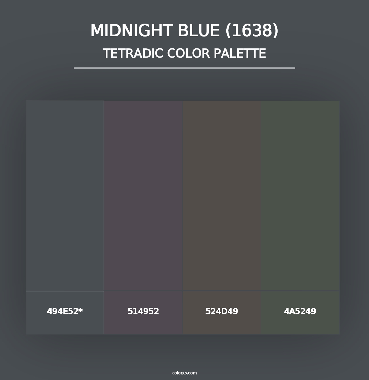 Midnight Blue (1638) - Tetradic Color Palette