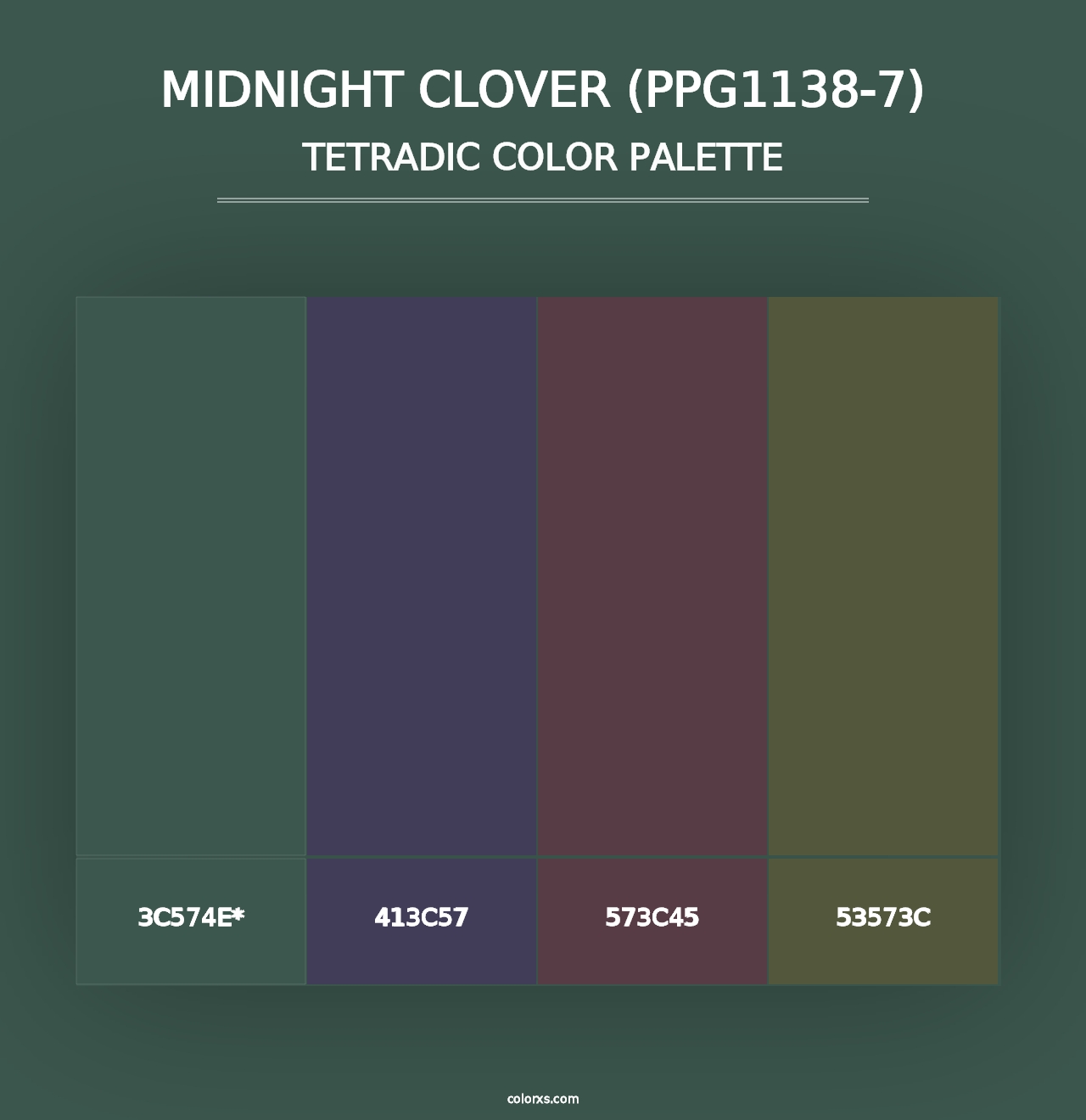 Midnight Clover (PPG1138-7) - Tetradic Color Palette