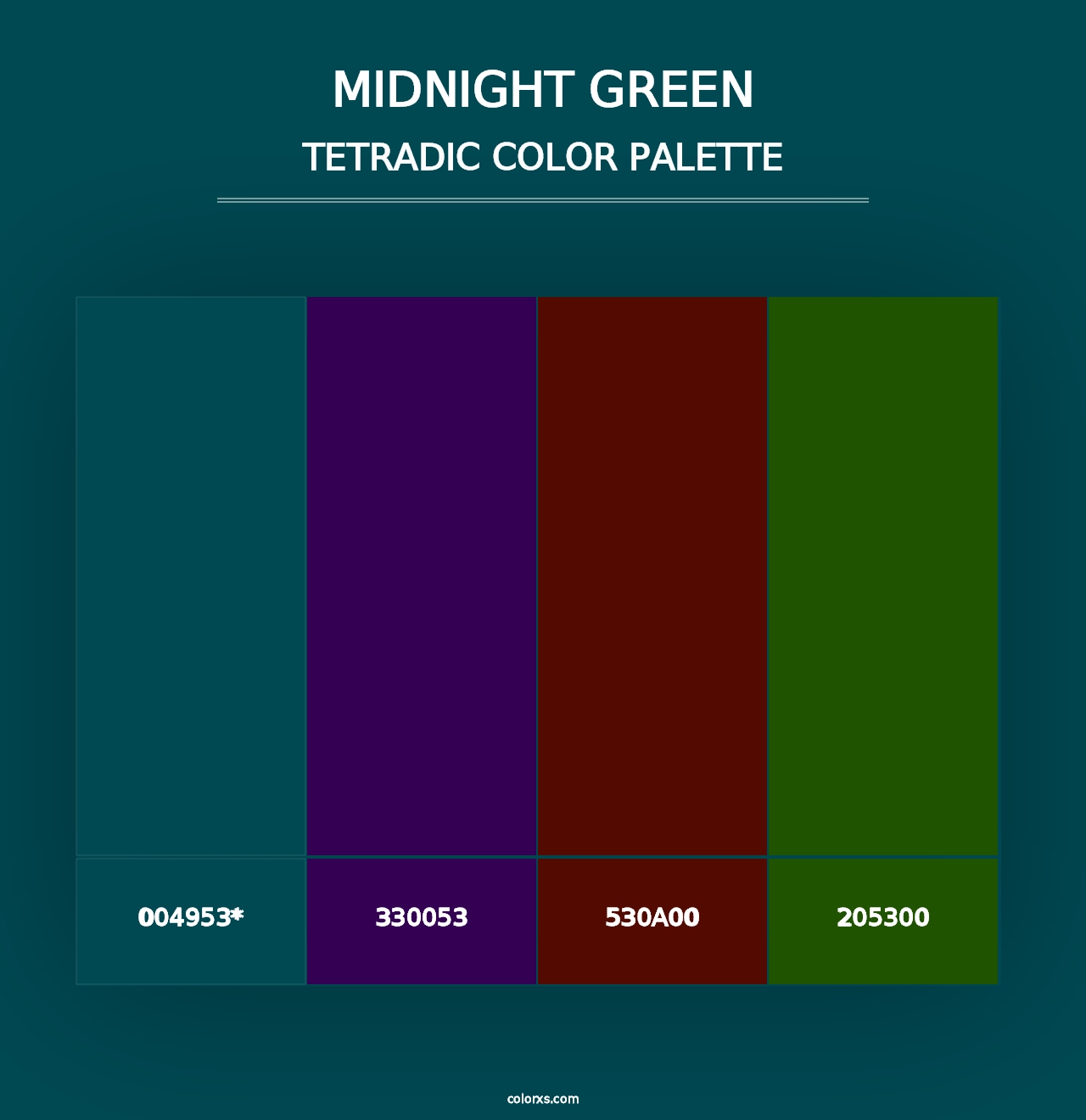 Midnight Green - Tetradic Color Palette