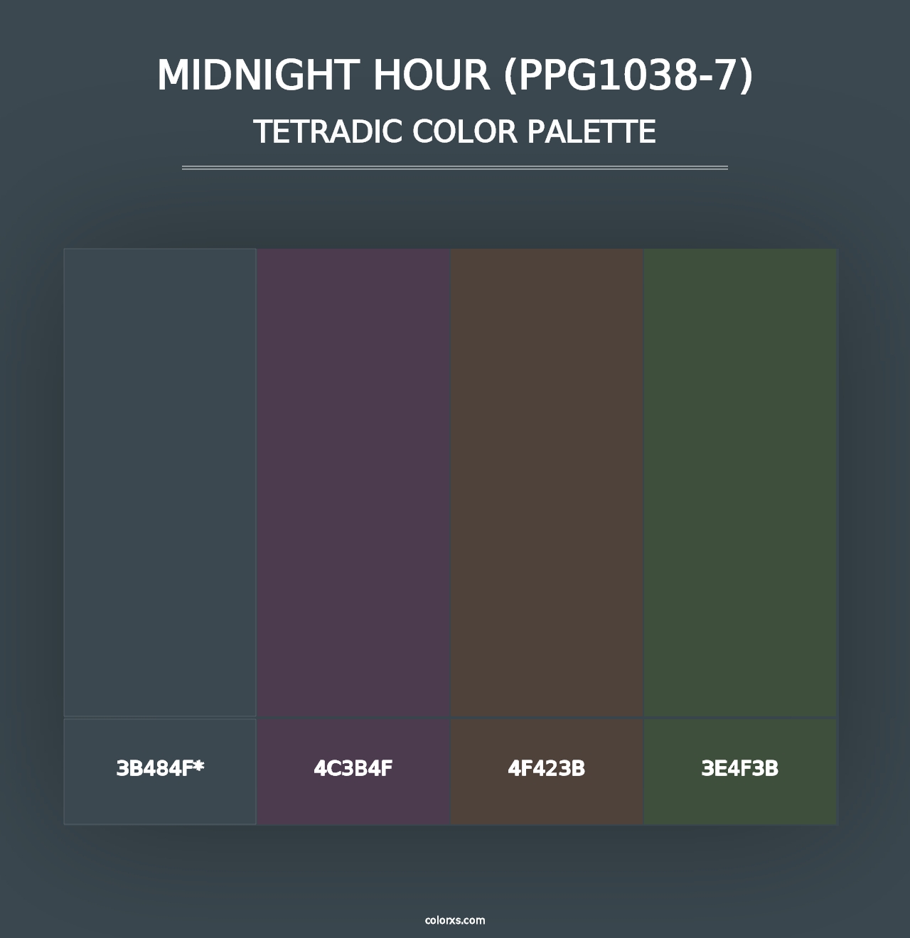 Midnight Hour (PPG1038-7) - Tetradic Color Palette