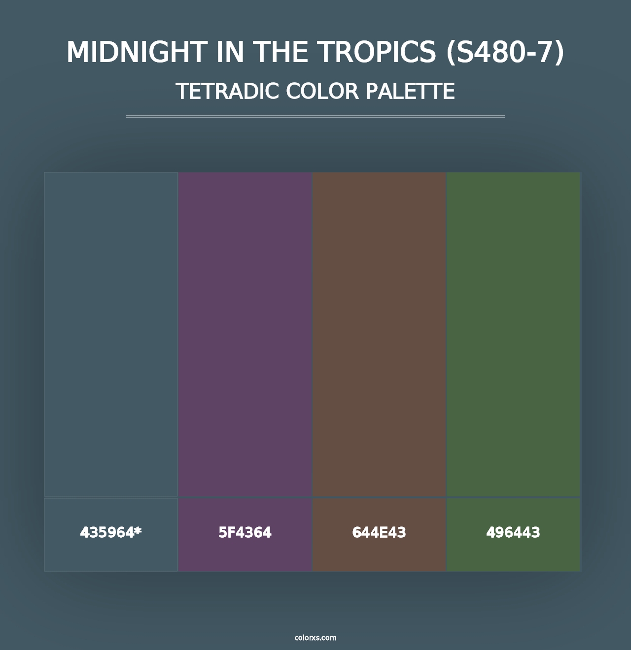 Midnight In The Tropics (S480-7) - Tetradic Color Palette