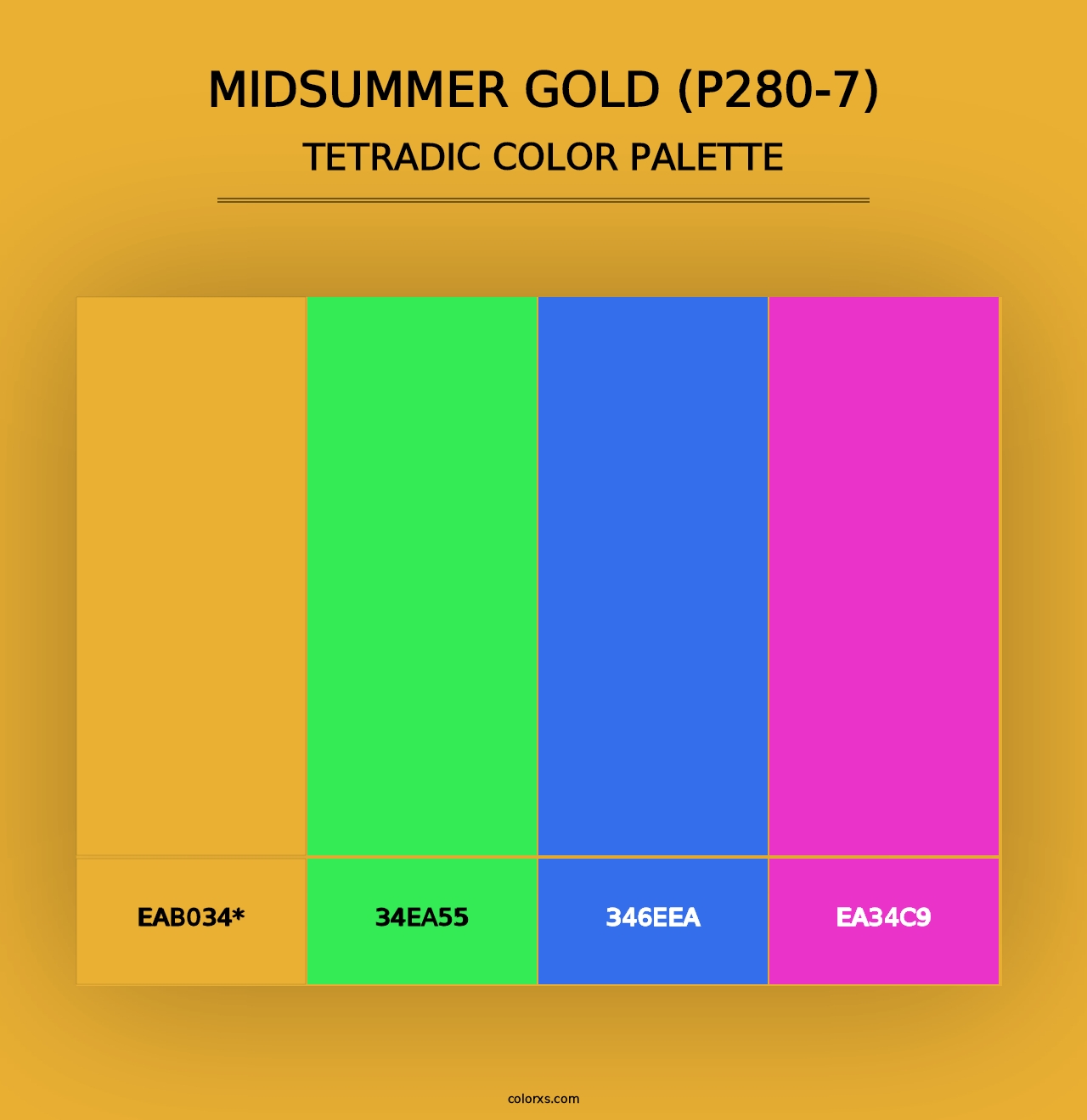 Midsummer Gold (P280-7) - Tetradic Color Palette