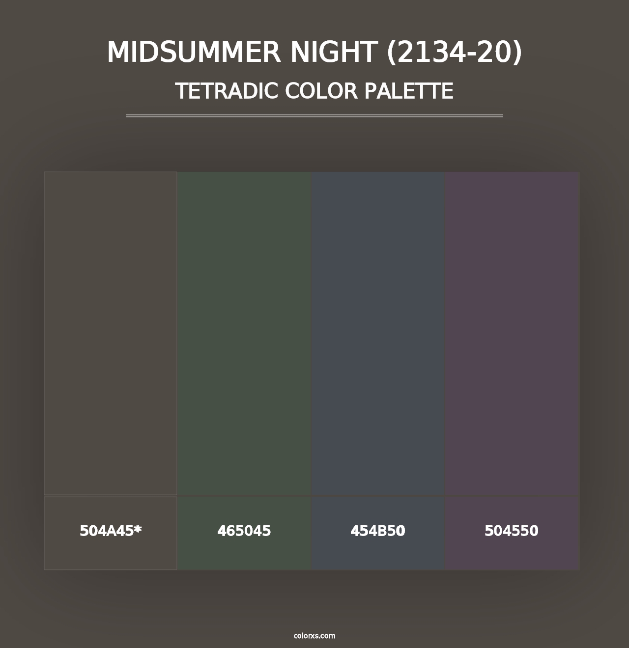 Midsummer Night (2134-20) - Tetradic Color Palette