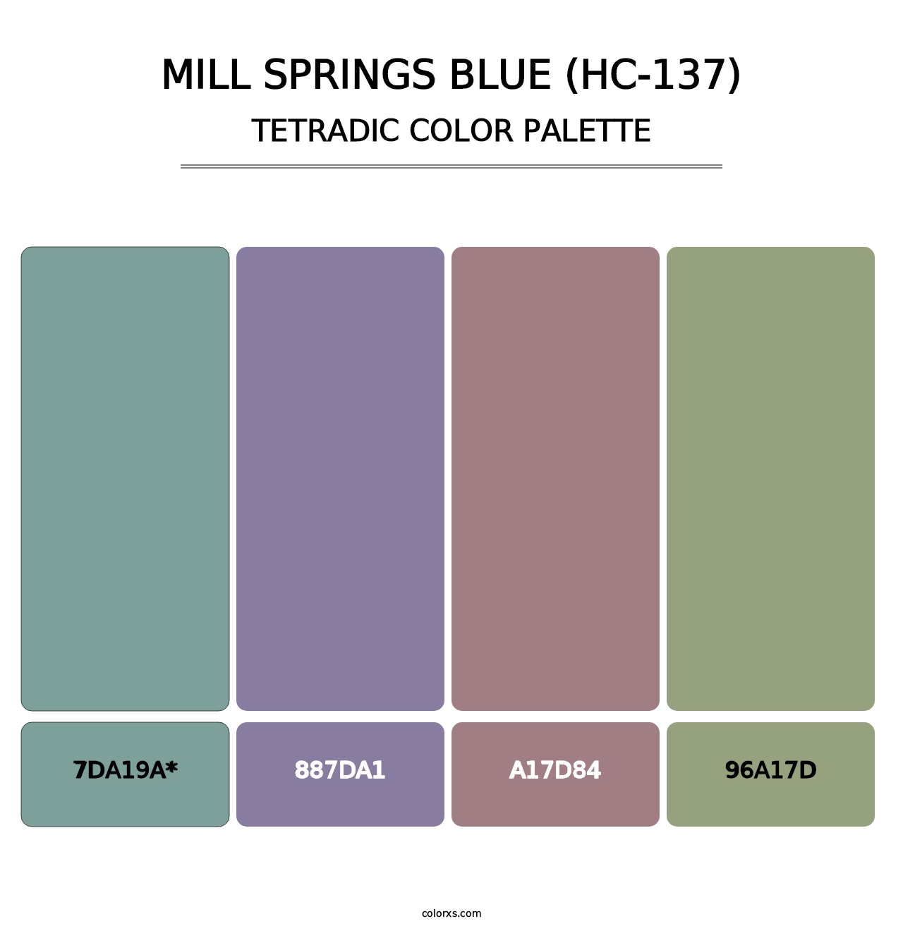 Mill Springs Blue (HC-137) - Tetradic Color Palette