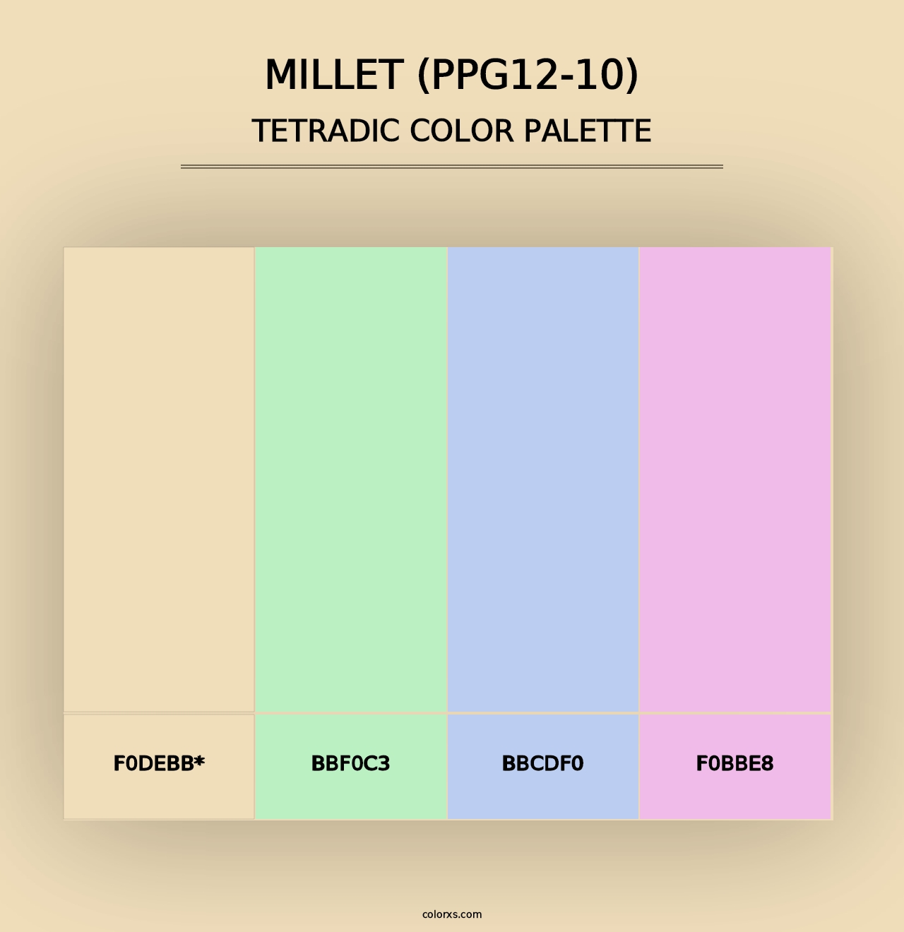 Millet (PPG12-10) - Tetradic Color Palette