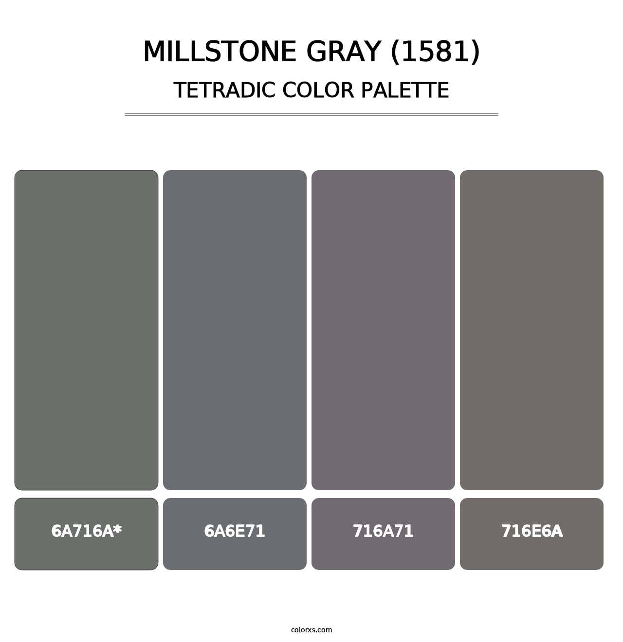 Millstone Gray (1581) - Tetradic Color Palette