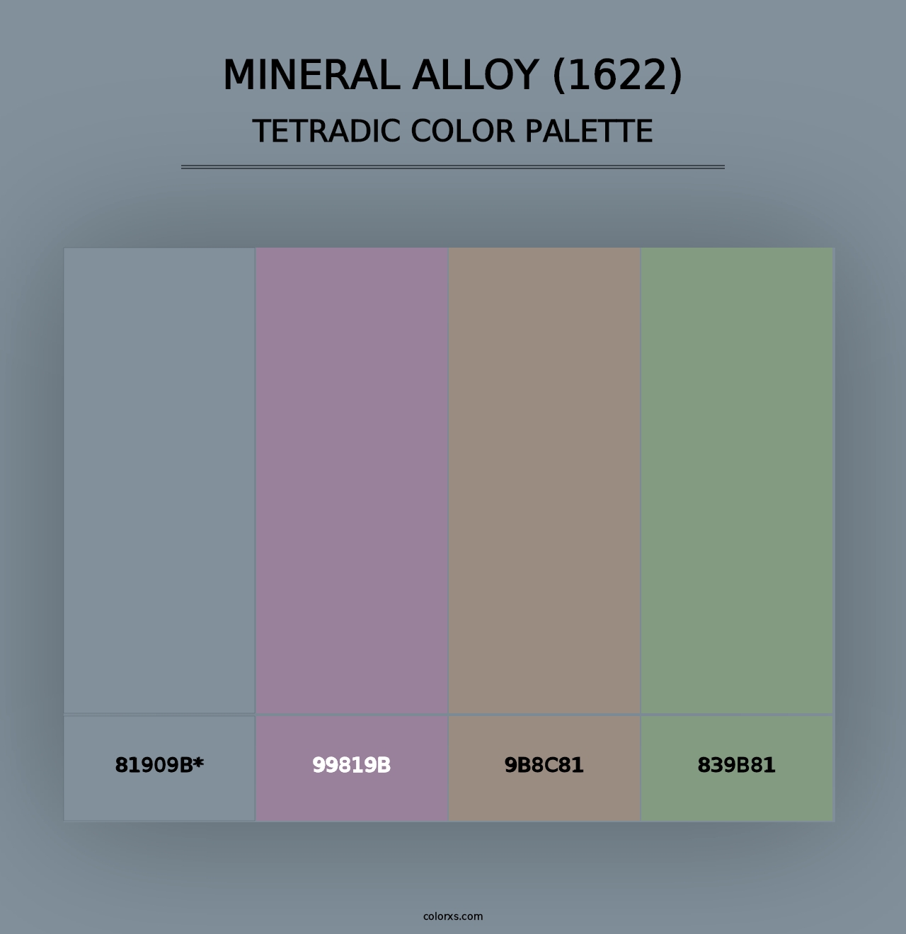 Mineral Alloy (1622) - Tetradic Color Palette