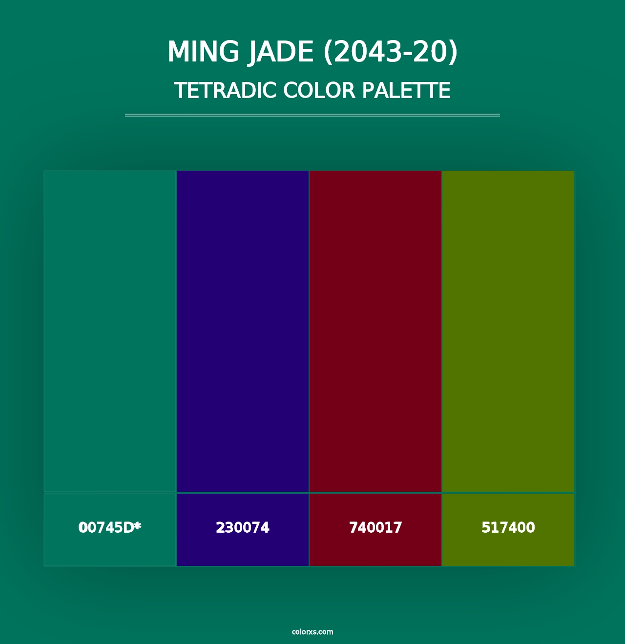 Ming Jade (2043-20) - Tetradic Color Palette