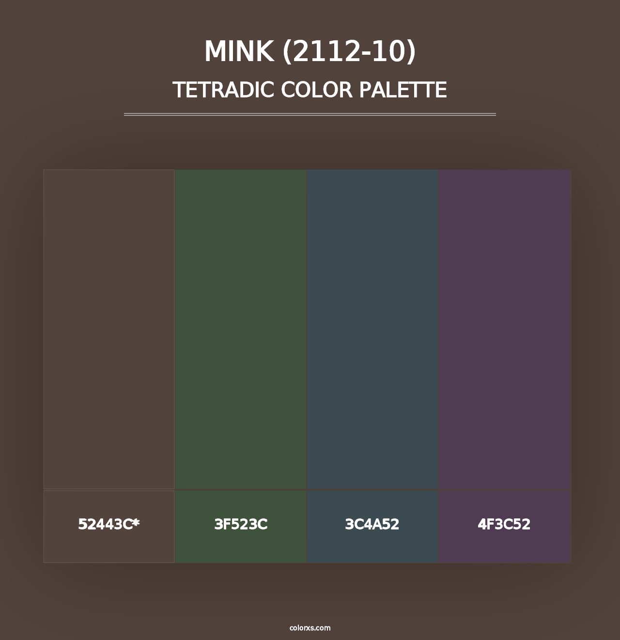 Mink (2112-10) - Tetradic Color Palette