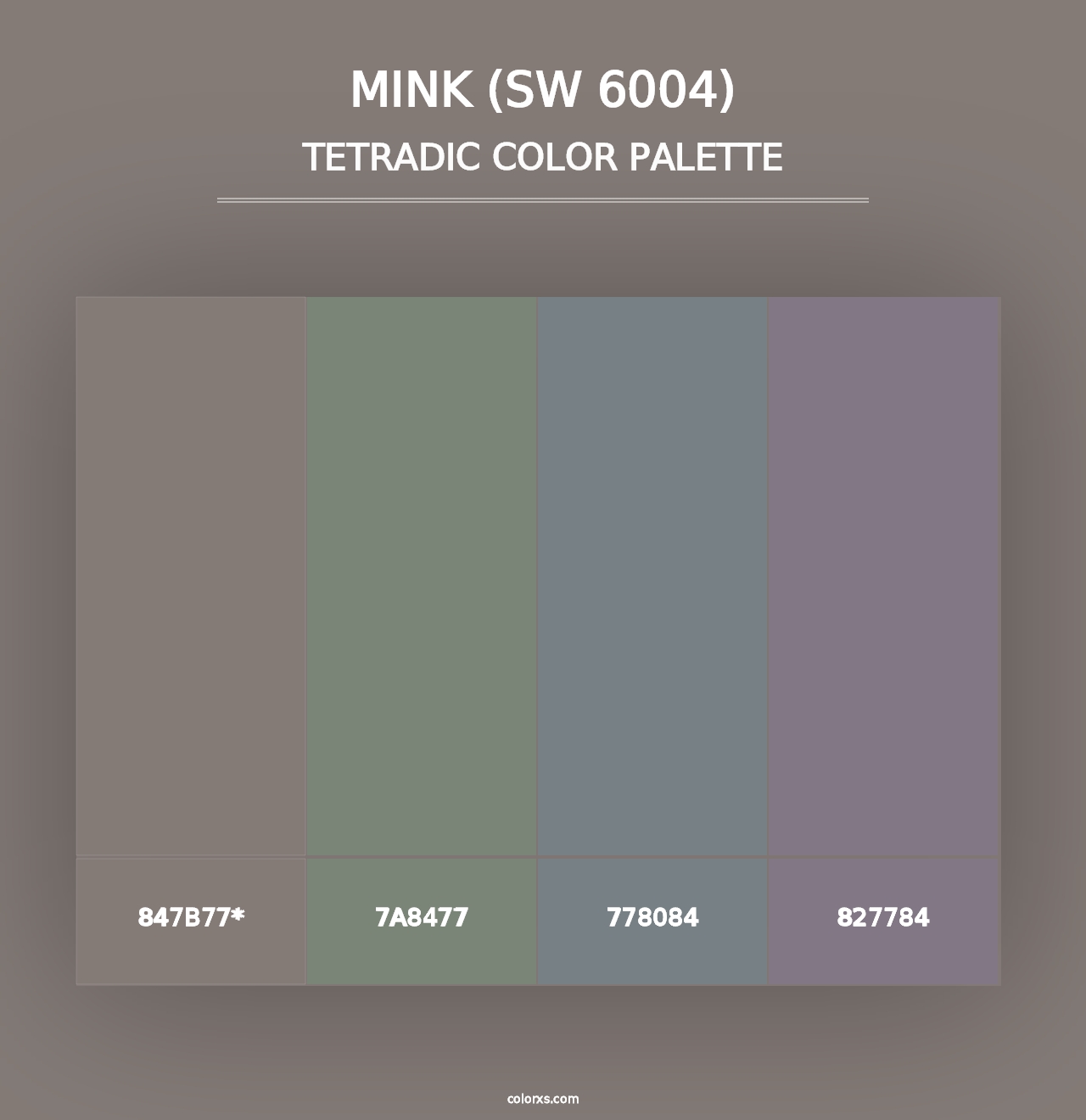 Mink (SW 6004) - Tetradic Color Palette