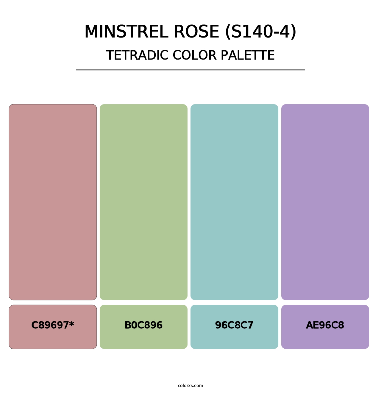 Minstrel Rose (S140-4) - Tetradic Color Palette